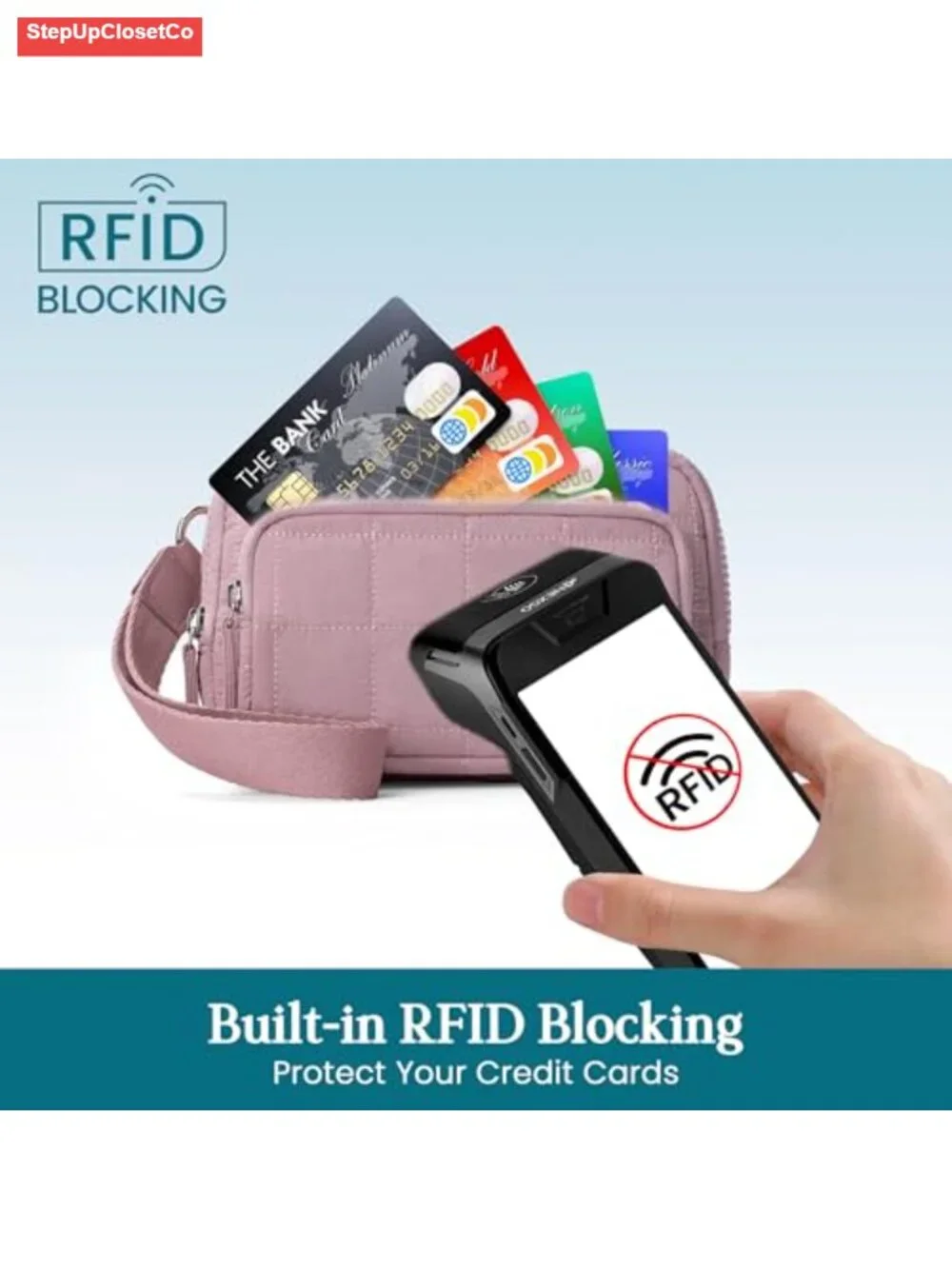RFID Nylon Wristlet Wallet Women